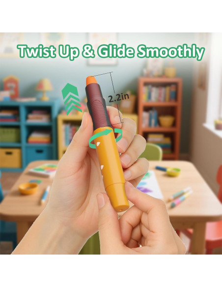 Crayones Retorcidos iCrayon 12 Colores No Tóxicos Lavables