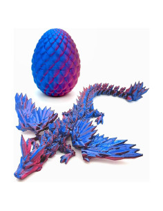 Dragón Articulado Impreso en 3D - Huevo Sorpresa Púrpura