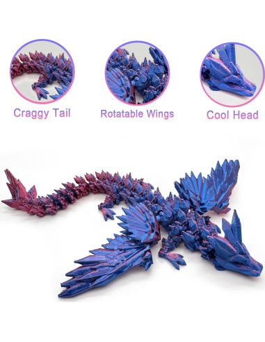 Dragón Articulado Impreso en 3D - Huevo Sorpresa Púrpura