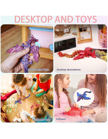 Dragón Articulado Impreso en 3D - Huevo Sorpresa Púrpura