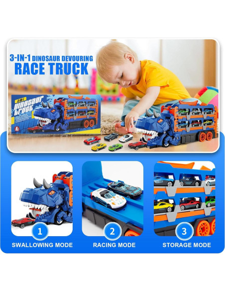 Pista de Carreras Dinosaurios BYFWH con 12 Coches 157.5 cm Pista de Carreras Dinosaurios BYFWH con 12 Coches 157.5 cm