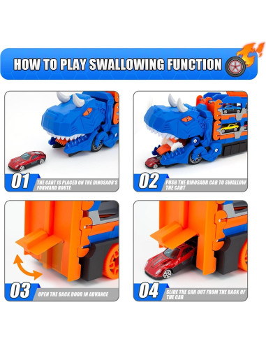 Pista de Carreras Dinosaurios BYFWH con 12 Coches 157.5 cm