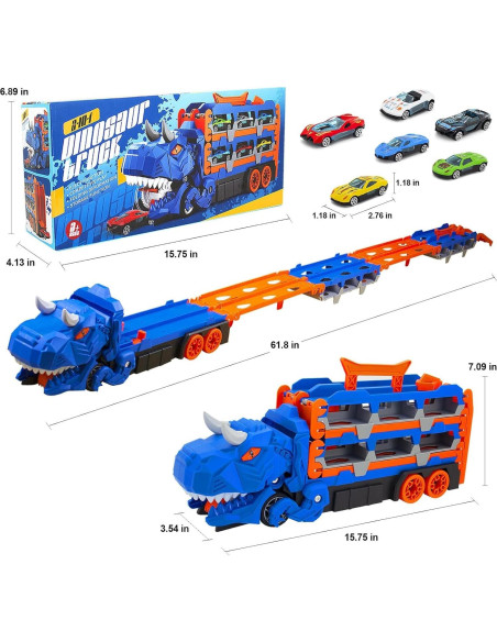 Pista de Carreras Dinosaurios BYFWH con 12 Coches 157.5 cm Pista de Carreras Dinosaurios BYFWH con 12 Coches 157.5 cm