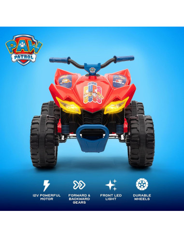 ATV 12V Paw Patrol Rojo para Niños - Juguete de Paseo Duradero