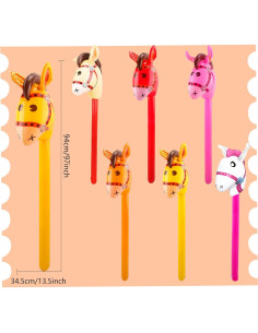 12 Piezas Cabeza de Caballo Inflable Haconba 100 cm Multicolor 2