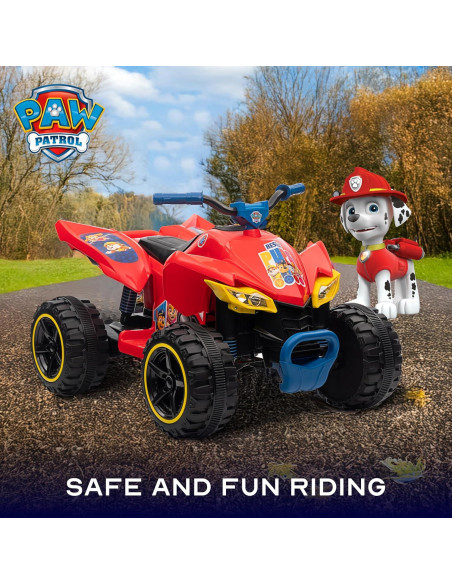 ATV 12V Paw Patrol Rojo para Niños - Juguete de Paseo Duradero