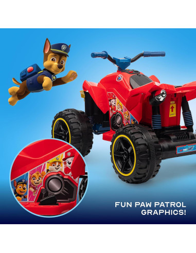 ATV 12V Paw Patrol Rojo para Niños - Juguete de Paseo Duradero