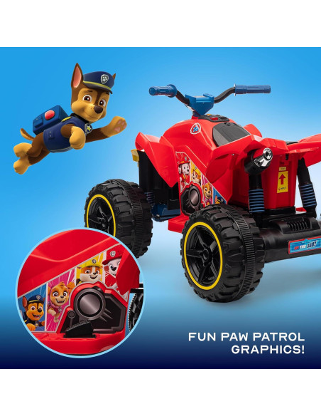 ATV 12V Paw Patrol Rojo para Niños - Juguete de Paseo Duradero