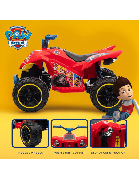 ATV 12V Paw Patrol Rojo para Niños - Juguete de Paseo Duradero
