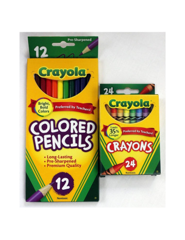 Paquete de 12 lápices de colores Crayola y 24 crayones
