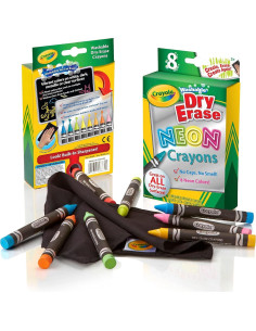 Crayones Neón Lavables Crayola para Pizarra Blanca - 8 Colores 2