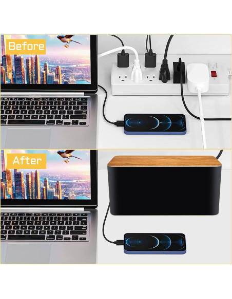 Caja de Gestión de Cables YUANYE 2 Paquetes con Clips Caja de Gestión de Cables YUANYE 2 Paquetes con Clips