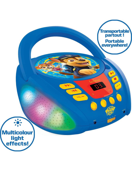 Reproductor de CD Bluetooth Lexibook Patrulla Canina 1.31 kg