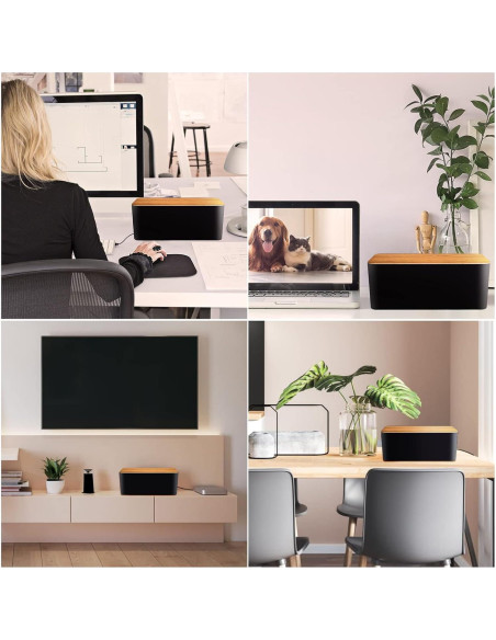 Caja de Gestión de Cables YUANYE 2 Paquetes con Clips Caja de Gestión de Cables YUANYE 2 Paquetes con Clips