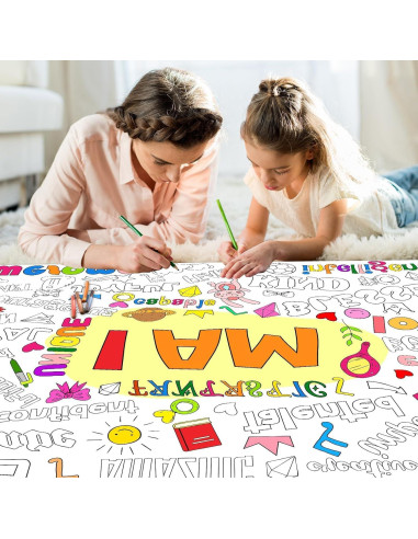 Póster Gigante de Colorear Naozinebi 80x110cm Afirmaciones Positivas