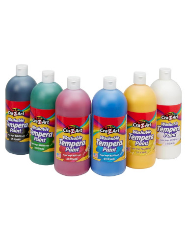 Pintura Tempera Lavable Cra-Z-Art 6 Colores 192oz Total