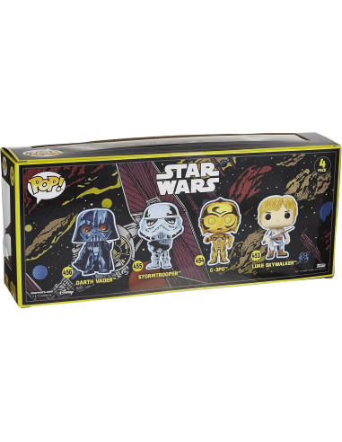 Pack 4 Figuras POP! Star Wars Retro 9 cm Funko