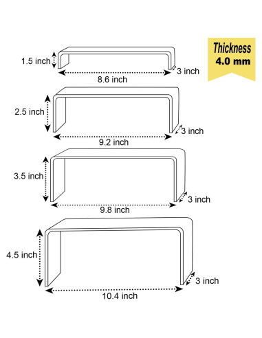 Soportes de Exhibición Acrílicos A+ DESIGN 8 Niveles Transparentes