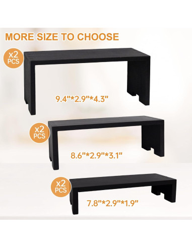 Juego de Soportes de Exhibición de Madera Varbonia - 6 Piezas