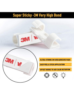 Clips para Cables XIAOXI 40 Piezas Adhesivos Blanco 2
