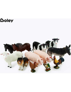 Figuras de Animales de Granja Boley - 12 Juguetes Realistas 2