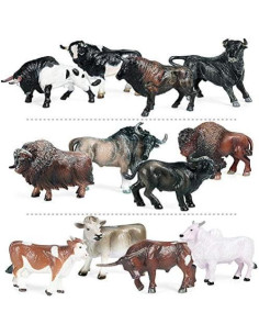 Set de Miniaturas de Ganado Hiawbon 12 Pcs Plástico 2