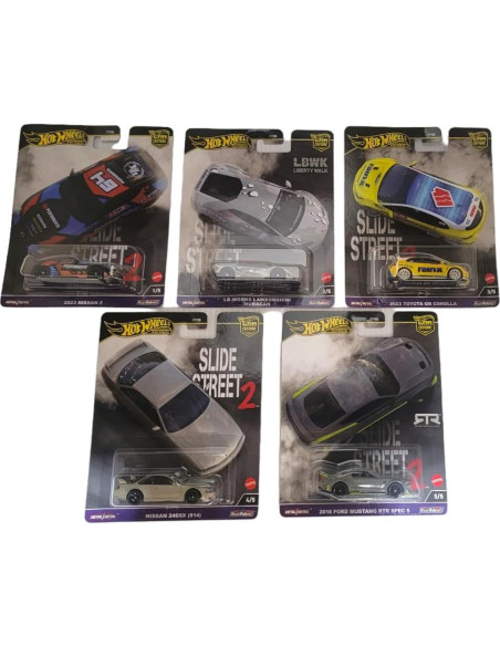Conjunto Hot Wheels Car Culture 2024 Slide Street 2 - 5 Vehículos Diecast