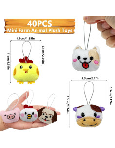 Juego de 40 Juguetes de Peluche Mini Animales de Granja 2