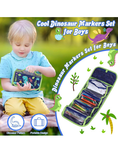 Set de Marcadores de Dinosaurios Purtarly 48PCS para Niños