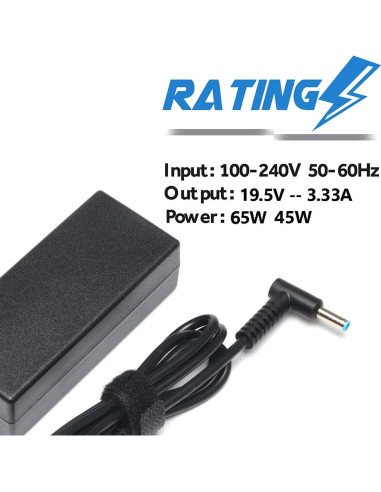 Cargador de Laptop 65W HP Pavilion x360 19.5V 3.33A
