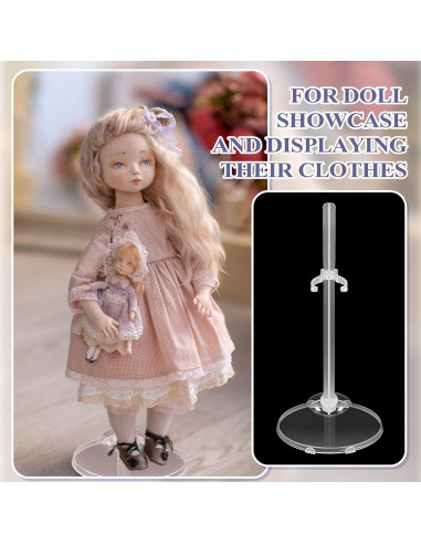 100 Soportes Acrílicos Transparentes para Muñecas 21.7 cm Menkxi