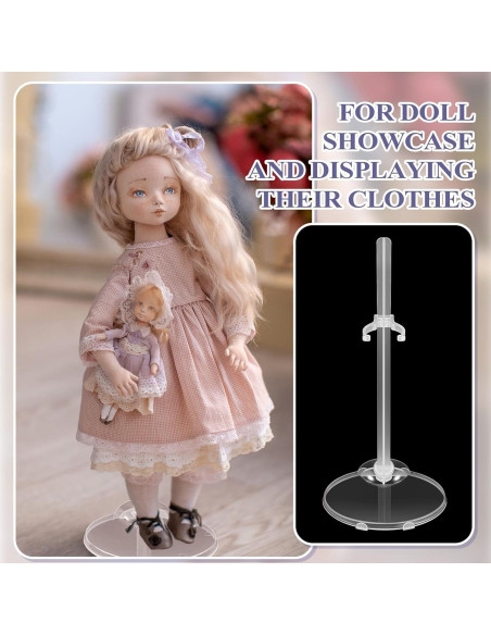 100 Soportes Acrílicos Transparentes para Muñecas 21.7 cm Menkxi