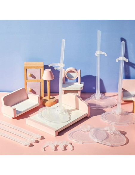 100 Soportes Acrílicos Transparentes para Muñecas 21.7 cm Menkxi