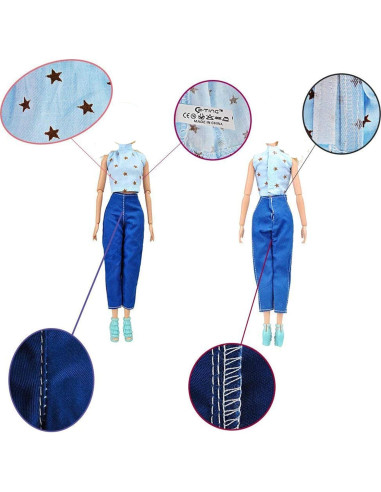 Conjunto Ropa Casual y Zapatos para Muñeca E-TING 11.5"