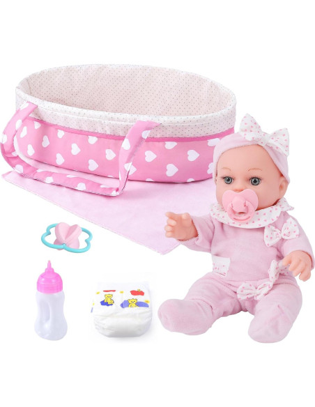 Muñeca 30 cm BDDOLL con Cuna, Ropa y Accesorios Muñeca 30 cm BDDOLL con Cuna, Ropa y Accesorios