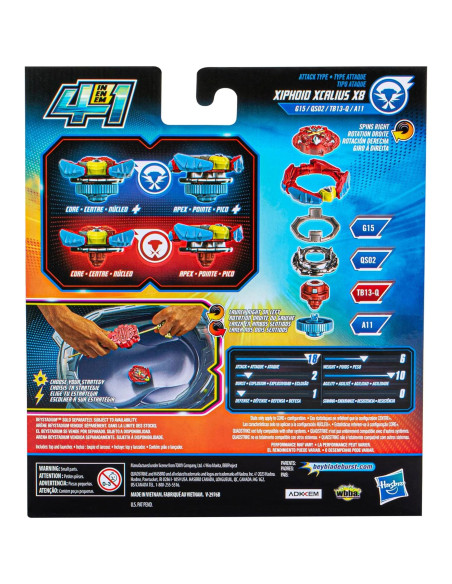 Lanzador de Velocidad Poder Xcalius Beyblade Burst QuadStrike