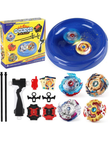 Conjunto de Batalla GOIJRER Avatar Attack con 4 Trompos y 2 Lanzadores