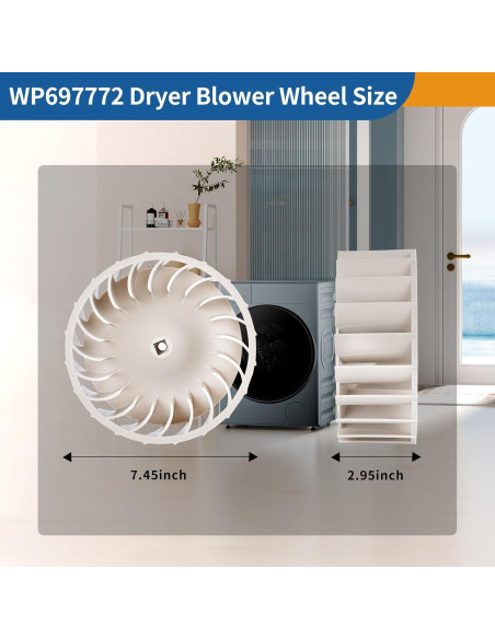 Rueda de Soplador Kookoosmart WP697772 para Secadoras