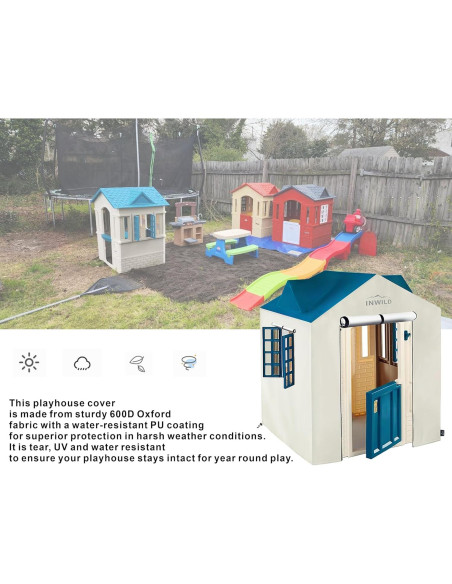 Cubierta Protectora para Casa de Juego INWILD Azul 109x89x122 cm