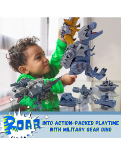 Set de Juguetes de Dinosaurio PlenPLAY T-Rex 28 cm Militar 2