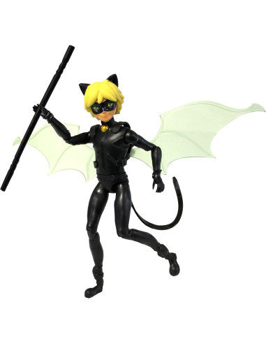 Muñeca Cat Noir 12cm Bandai Miraculous con Accesorios