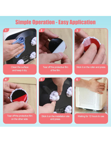 Ruedas Giratorias Autoadhesivas 360 8 Pcs para Muebles