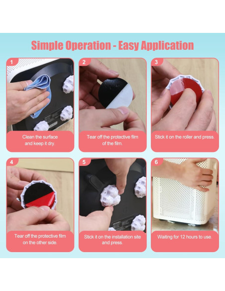 Ruedas Giratorias Autoadhesivas 360 8 Pcs para Muebles