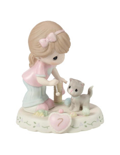 Figurita de Porcelana Momentos Preciosos Niña 7 años con Gato
