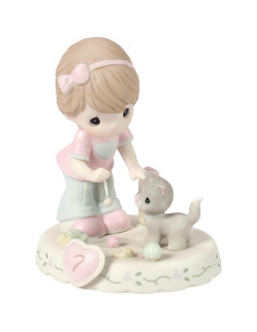 Figurita de Porcelana Momentos Preciosos Niña 7 años con Gato 2