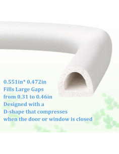 Sello de Puerta de Goma Amzjjle 6.4oz Aislamiento Acústico Blanco 2