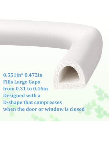 Sello de Puerta de Goma Amzjjle 6.4oz Aislamiento Acústico Blanco