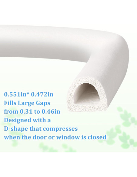 Sello de Puerta de Goma Amzjjle 6.4oz Aislamiento Acústico Blanco