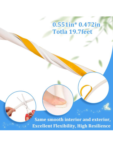 Sello de Puerta de Goma Amzjjle 6.4oz Aislamiento Acústico Blanco