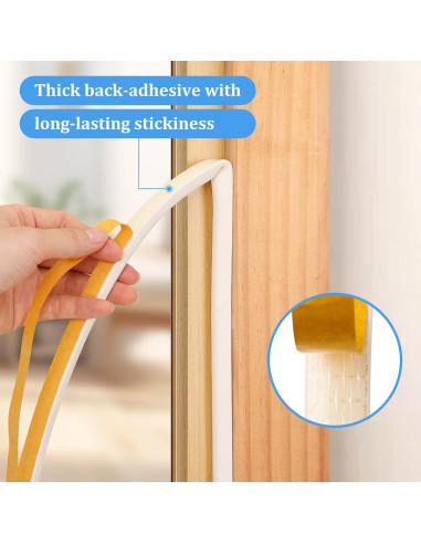 Sello de Puerta de Goma Amzjjle 6.4oz Aislamiento Acústico Blanco